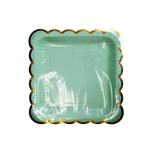 CB Sq. Paper Plate with Gold Border