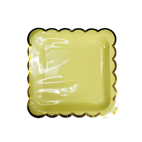 CB Sq. Paper Plate with Gold Border