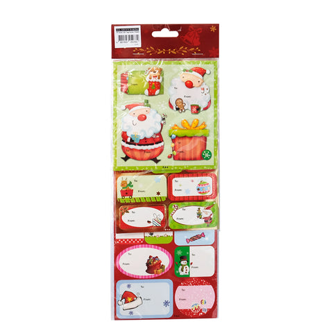 P9 Xmas Gift Tag Sticker 3 Sheets