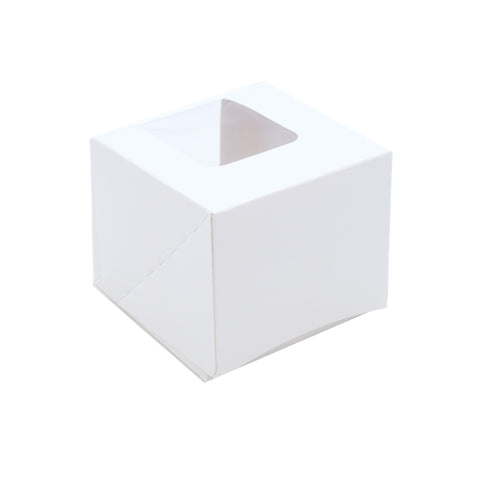 RM PF Solo Cupcake Box 3 1/4 X 3 1/4 X 2 3/4 (White)