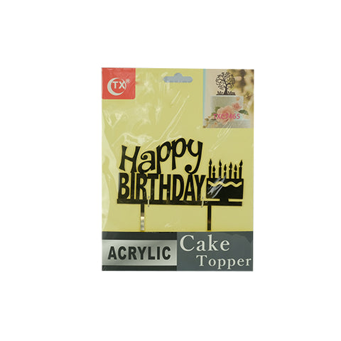 I. Acrylic Cake Topper GOLD (Design#4)