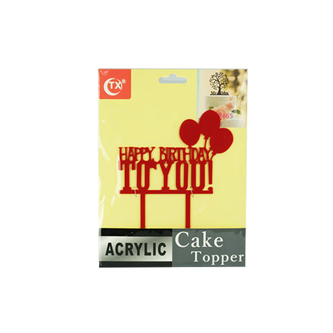 I. Acrylic Cake Topper RED (Design#2)