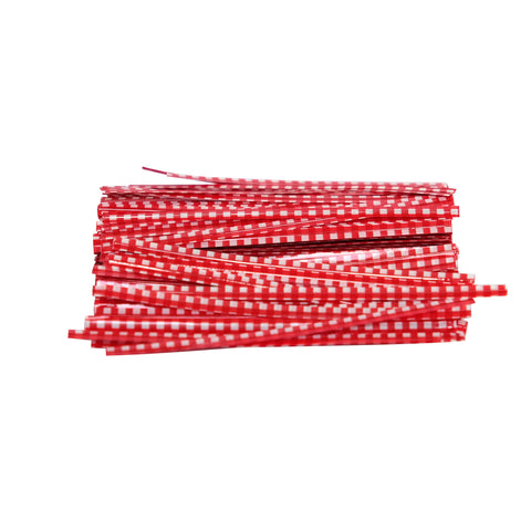 All About Baking - I. Precut Twist Tie Checkered 10cm 1000pc (approx)