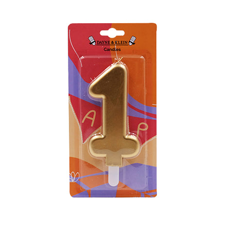 AAB Jumbo Gold Number Candle #1