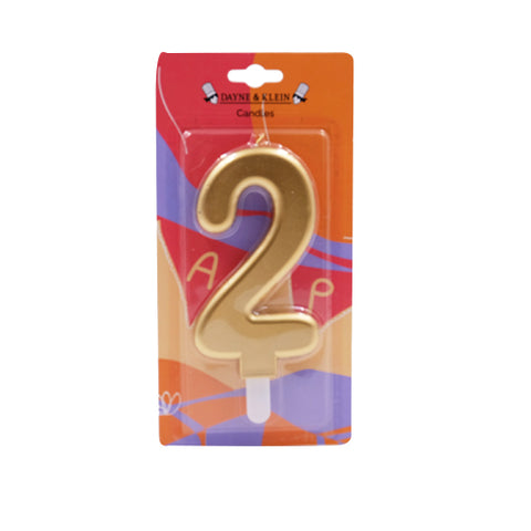AAB Jumbo Gold Number Candle #2