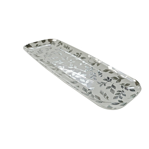 All About Baking - Reusable Rectangular Platter-Leaf/Splatter Gold & Silver