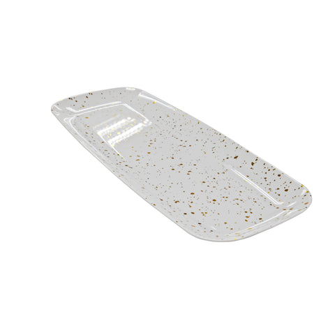 All About Baking - Reusable Rectangular Platter-Leaf/Splatter Gold & Silver