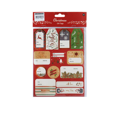 P182 Christmas Gift Tags 3 Sheets