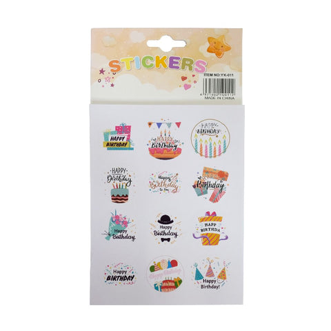 I.YK-011-11 Happy Birthday Sticker 10's