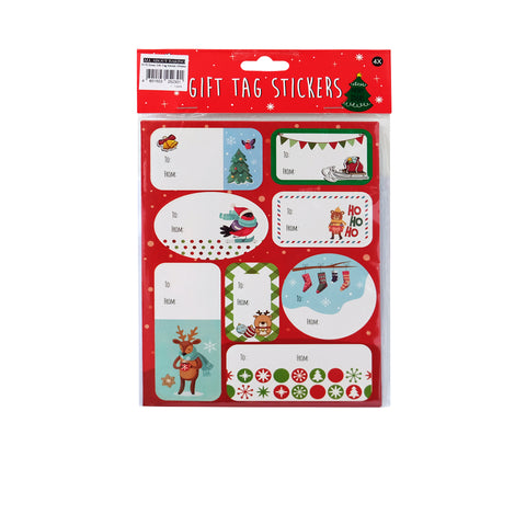 P178 Xmas Gift Tag Sticker 4 Sheets
