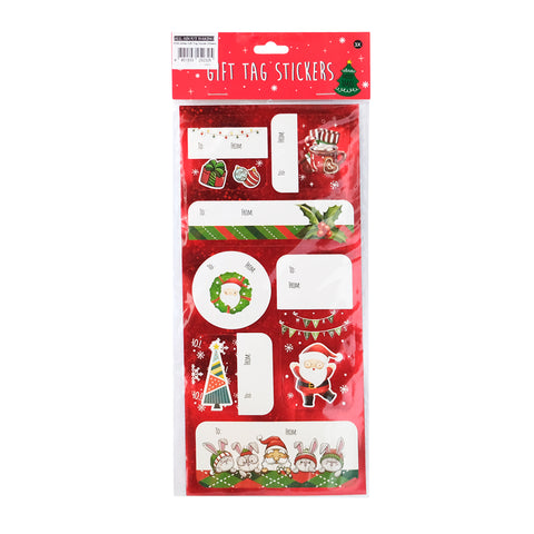 P180 Xmas Gift Tag Sticker 3 Sheets