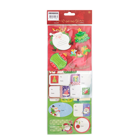 P9 Xmas Gift Tag Sticker 3 Sheets