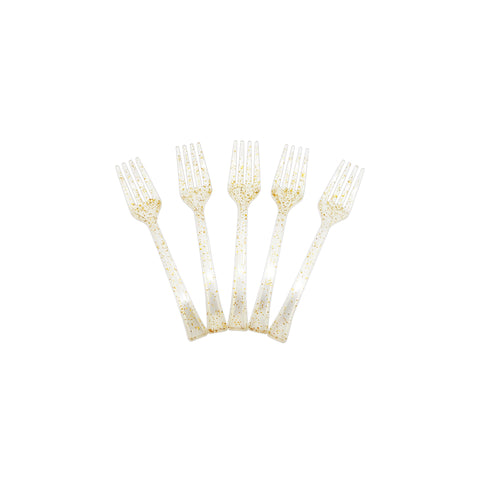HN-2810FF 10cm Plastic Glitter Fork 50pc