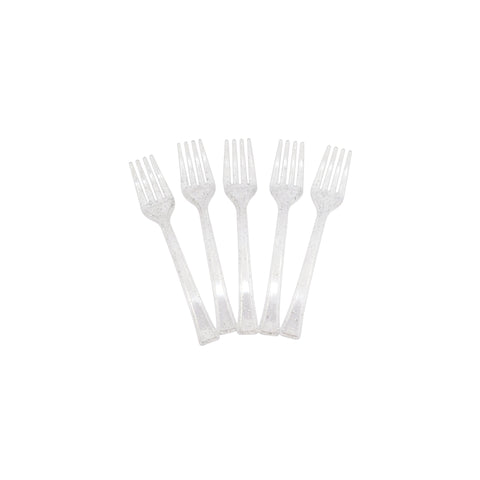 HN-2810FF 10cm Plastic Glitter Fork 50pc