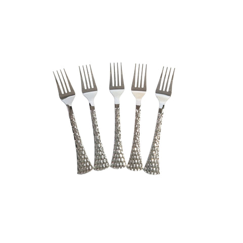 All About Baking - Chrome Silver Textured Handle Fork (B) 12s