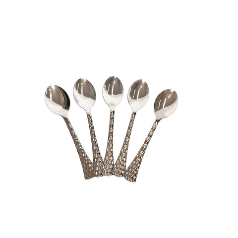 All About Baking - Chrome Silver Textured Handle Spoon 12s / 24s