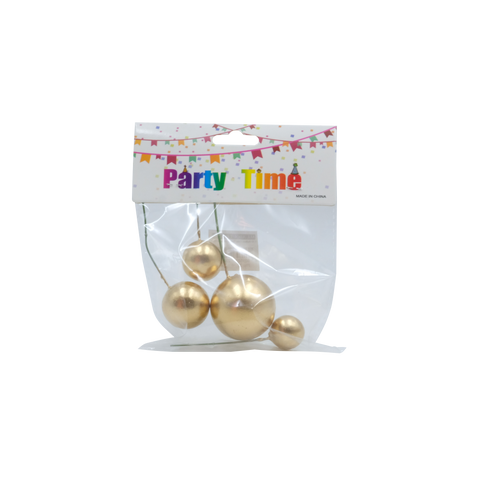 I.3D BALLOON CAKE TOPPER (METTALIC) 4'S GOLD