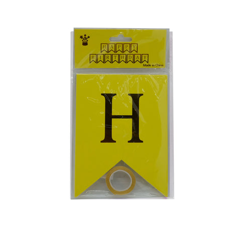 I. HBD Banner Set w/ Gold Print (Yellow)