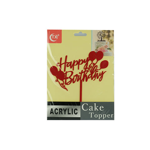 I. Acrylic Cake Topper RED (Design#6)