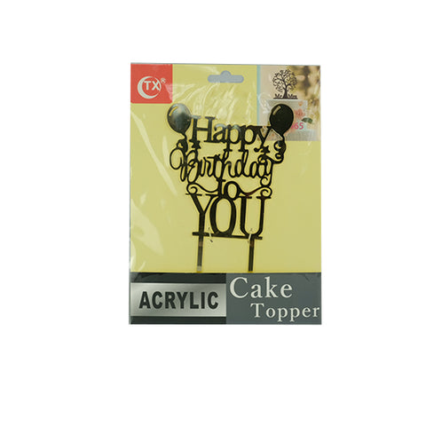 I. Acrylic Cake Topper GOLD (Design#2)