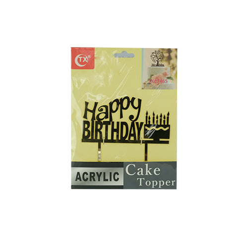 I. Acrylic Cake Topper GOLD (Design#4)