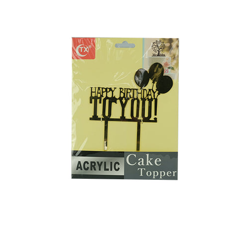 I. Acrylic Cake Topper GOLD (Design#5)