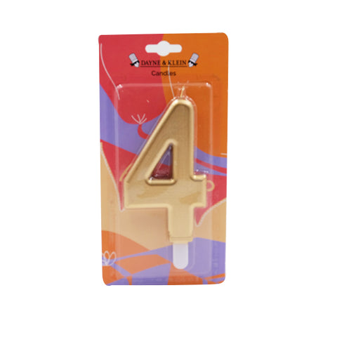 AAB Jumbo Gold Number Candle #4