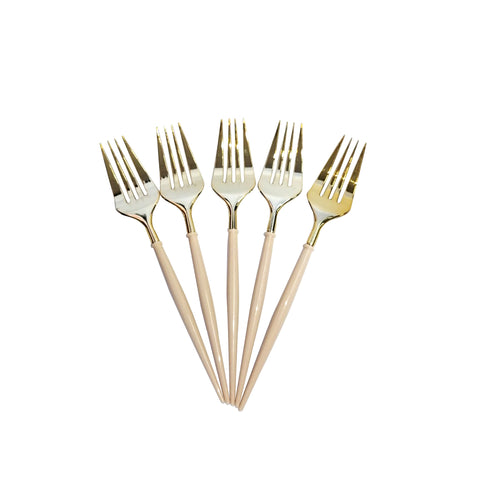 All About Baking - Reusable Round Gold Picnic Fork 12s