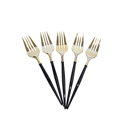 All About Baking - Reusable Round Gold Picnic Fork 12s