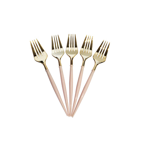 All About Baking - Reusable Round Gold Picnic Fork 12s