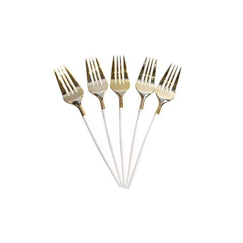 All About Baking - Reusable Round Gold Picnic Fork 12s