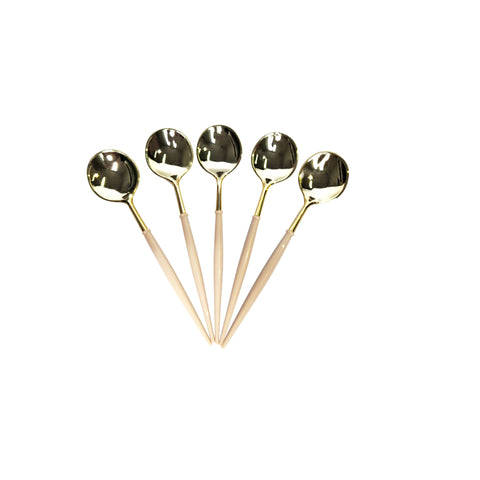 All About Baking - Reusable Round Gold Picnic Spoon 12s