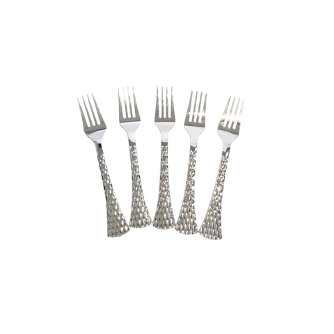 All About Baking - Silver Textured Handle Fork (B) 12s