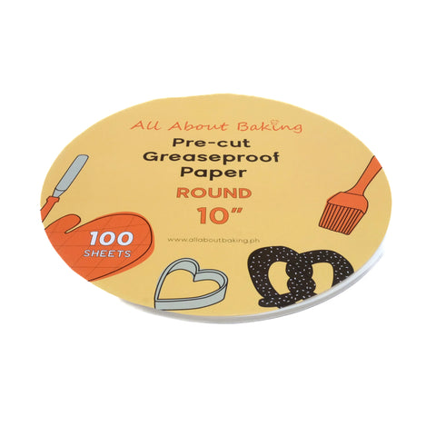 All About Baking - (Round Pre - Cut Greaseproof Paper 10" inches)
